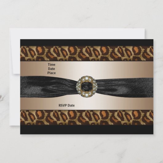 Invitation Black Beige Or Bow animal 2 (Dos)