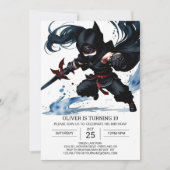 Invitation Black Belt Ninja Aventure Anniversaire (Devant)