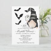 Invitation Black Blanc Halloween Gnome Little Boo Baby (Debout devant)