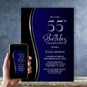 Invitation Black Blue 55e anniversaire