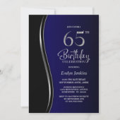 Invitation Black Blue 65e anniversaire (Devant)