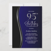 Invitation Black Blue 95th Birthday Party (Devant)