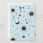 Invitation Black Blue Gold Celestial Mariage de l'engagement (Dos)