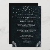 Invitation Black Blue Lace Light (Devant / Derrière)