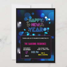 Black & Blue Midnight Sparkle Neon Glow New Year 