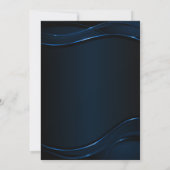 Invitation Black Blue moderne 70e fête d'anniversaire (Dos)