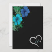 Invitation Black Blue Neon Tropical Engagement Party (Dos)