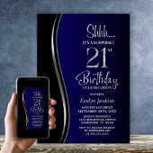 Invitation Black Blue Surprise 21e anniversaire
