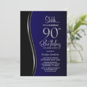 Invitation Black Blue Surprise 90e anniversaire (Debout devant)