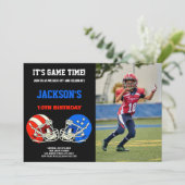 Invitation Black Blue vs Red Photo Football Anniversaire (Debout devant)
