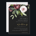 INVITATION BLACK BLUSH PINK BURGUNDY PEONY FLORAL WEDDING<br><div class="desc">If you need any further customisation please feel free to message me on yellowfebstudio@gmail.com.</div>