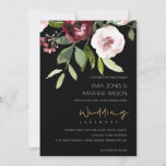 INVITATION BLACK BLUSH PINK BURGUNDY PEONY FLORAL WEDDING<br><div class="desc">If you need any further customisation please feel free to message me on yellowfebstudio@gmail.com.</div>