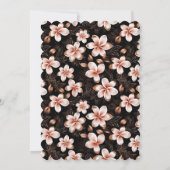 Invitation Black Blush Rose Rose Or Floral Anniversaire (Dos)