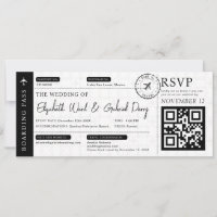 Black Boarding Pass Voyage Destination Mariage
