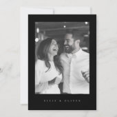 Invitation Black Boho Mariage photo moderne moderne moderne (Devant)
