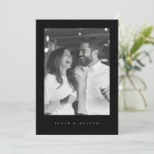 Invitation Black Boho Mariage photo moderne moderne moderne (Debout devant)