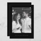 Invitation Black Boho Mariage photo moderne moderne moderne (Devant / Derrière)