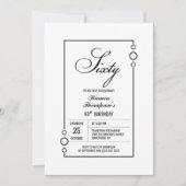 Invitation Black Border moderne 60e fête d'anniversaire (Devant)