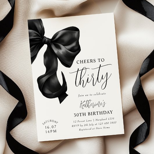 Invitation Black Bow 30e anniversaire