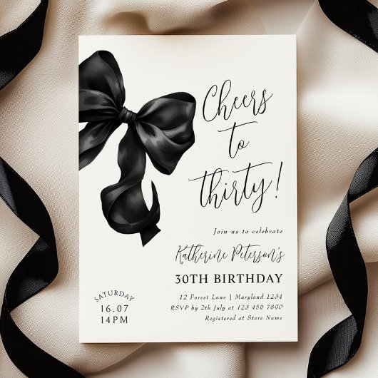 Invitation Black Bow 30e anniversaire