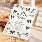 Invitation Black Bow 30th Birthday Party