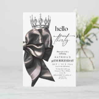 Invitation  Black Bow 30th Birthday Party