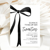 Invitation Black Bow 30th Birthday Party Celebration Script
