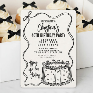 Invitation Black Bow Attache ses trente 40e anniversaire