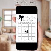 Invitation Black Bow Bingo Bridal Shower Game Card