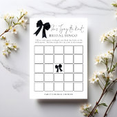 Invitation Black Bow Bingo Bridal Shower Game Card
