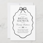 Invitation Black Bow Bridal Shower (Devant)