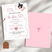 Invitation Black Bow Coquette Infirmière Parti de retraite