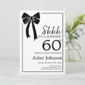 Invitation Black Bow Coquette Surprise 60e fête d'anniversair (Debout devant)