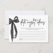 Invitation Black Bow Date Night Ideas Fête des mariées Jeu (Devant)