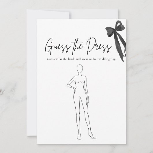 Invitation Black Bow Devine La Fête des mariées De Robe Jeu (Devant)