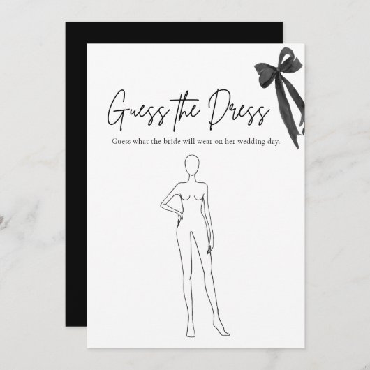 Invitation Black Bow Devine La Fête des mariées De Robe Jeu (Devant / Derrière)