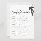 Invitation Black Bow devine le jeu de Fête des mariées numéri (Devant)