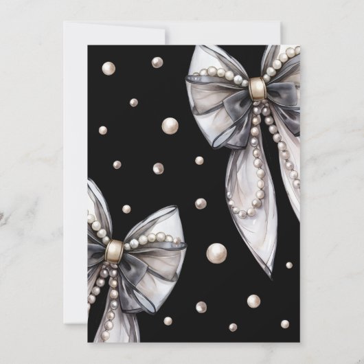 Invitation Black Bow Elegant 30e anniversaire (Dos)