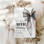 Invitation Black Bow Elegant 30e anniversaire