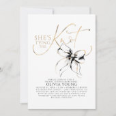 Invitation Black Bow Elegant Modern Minimalist Bridal Shower (Devant)