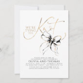 Invitation Black Bow Elegant Whimsical Engagement Party (Devant)