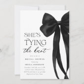 Invitation Black Bow Elle Attache La Fête des mariées de noeu (Devant)