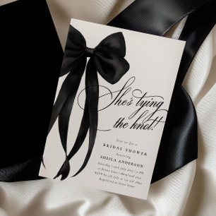 Invitation Black Bow Elle Attache La Fête des mariées de noeu