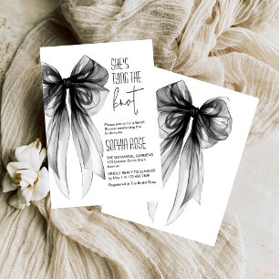 Invitation Black Bow Elle Attache La Fête des mariées de noeu