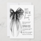 Invitation Black Bow Elle Attache La Fête des mariées de noeu (Devant)