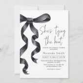 Invitation Black Bow Elle Attache La Fête des mariées de noeu (Devant)