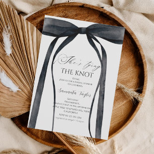 Invitation Black Bow Elle Attache le Nœud Réception de Mariée