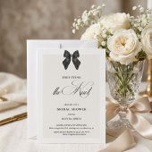 Invitation Black Bow Elle Noue le Nœud Réception de Mariage