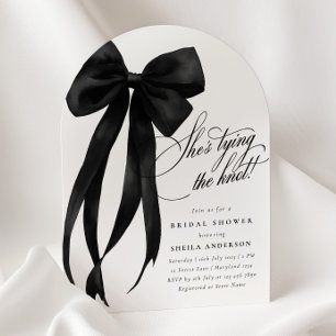 Invitation Black Bow Elle Tie The Knot Fête des mariées Invit