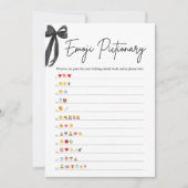 Invitation Black Bow Fête des mariées Emoji jeu de pictionary (Devant)